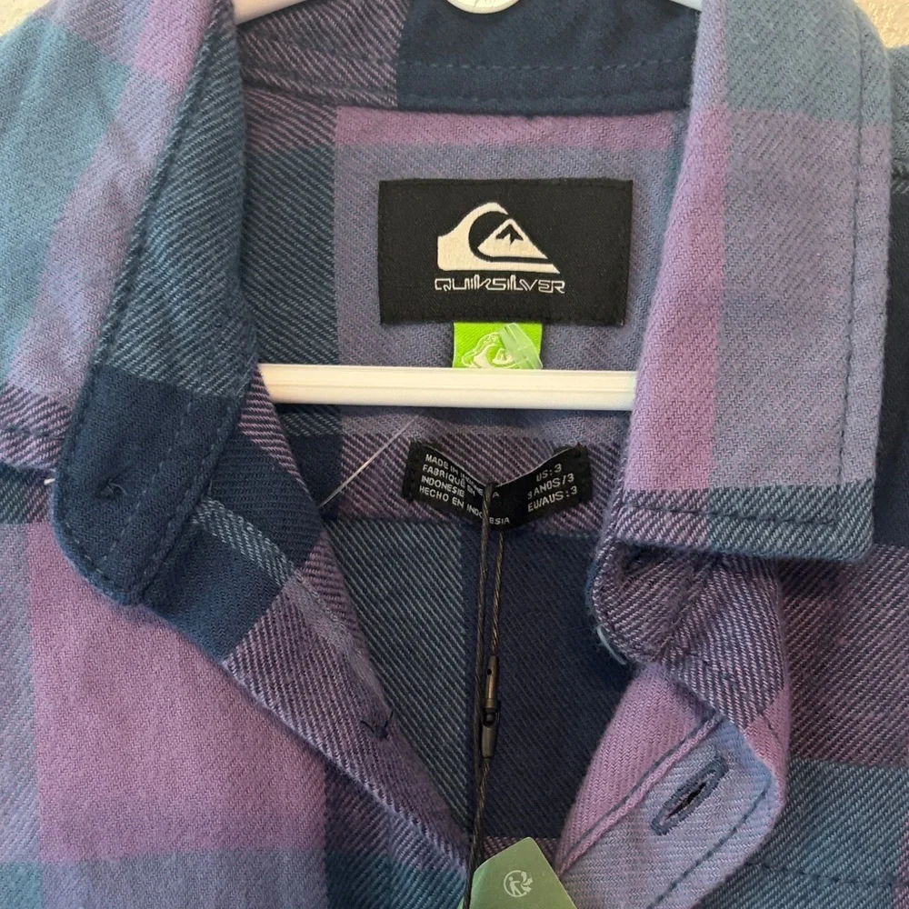 Quiksilver Kids Checkered Shirt‎ - Navy and Lavender